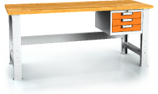 Pracovní stůl alcera UNI - deska - noha - noha - závěsný kontejner 700 - 1055 x 2000 x 700